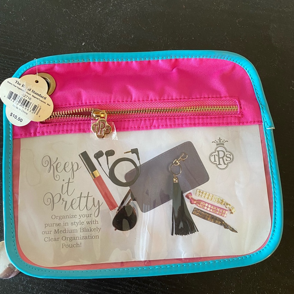 Teal and Hot Pink Purse Organizer, Tags still Attached